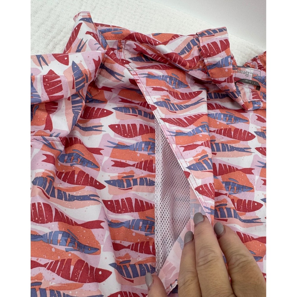 L.L. Bean UPF Sun Shirt Vented Outdoor Hiking Mesh Shirt 2X Novelty Fish Print - Picture 9 of 9